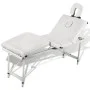 Cremeweißer, klappbarer 4-Körper-Massagetisch aus Aluminium von vidaXL, Massageliegen - Ref: Foro24-110100, Preis: 206,43 €, ...