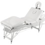 Mesa camilla de masaje de aluminio plegable de 4 cuerpos blanco