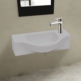 White ceramic sink with faucet hole by vidaXL, Sinks - Ref: Foro24-141930, Price: 53,00 €, Discount: %