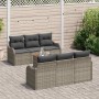 Conjunto de sofá de jardín 7 pcs Gris
