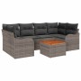 Conjunto de sofá de jardín 7 pcs Gris