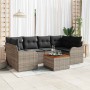 Conjunto de sofá de jardín 7 pcs Gris