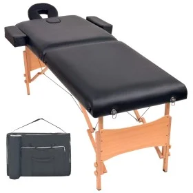 Folding massage table 2 zones 10 cm thick black by vidaXL, massage tables - Ref: Foro24-110151, Price: 223,12 €, Discount: %