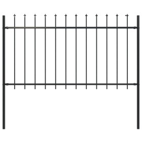Garden fence with black steel spearheads 1.7x1 m by vidaXL, fence panels - Ref: Foro24-144925, Price: 69,27 €, Discount: %