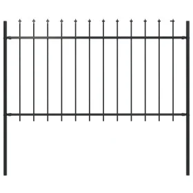 Gartenzaun mit Speerspitzen aus schwarzem Stahl 1,7x1 m von vidaXL, Zaunpaneele - Ref: Foro24-144925, Preis: 65,40 €, Rabatt: %