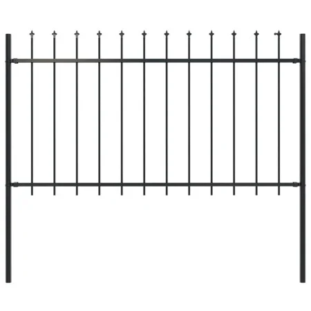 Gartenzaun mit Speerspitzen aus schwarzem Stahl 1,7x1 m von vidaXL, Zaunpaneele - Ref: Foro24-144925, Preis: 65,93 €, Rabatt: %