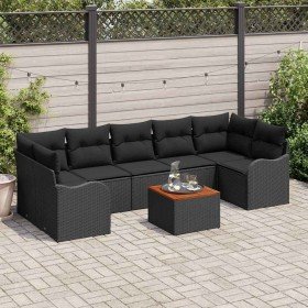 Conjunto de sofá de jardín 8 pcs Negro Conjunto de sofá de jardín 8 pcs Negro