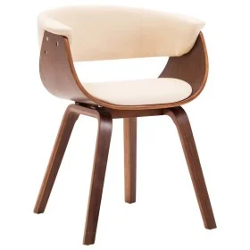 Esszimmerstuhl aus gebogenem Holz und cremefarbenem Kunstleder von vidaXL, Essstühle - Ref: Foro24-283128, Preis: 208,42 €, R...