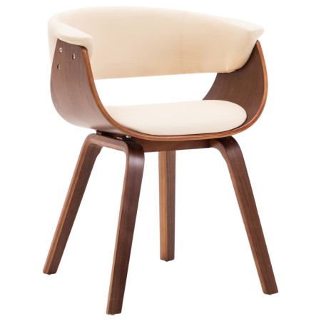 Esszimmerstuhl aus gebogenem Holz und cremefarbenem Kunstleder von vidaXL, Essstühle - Ref: Foro24-283128, Preis: 257,92 €, R...