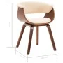Curved wood dining chair with cream synthetic leather. by vidaXL, dining chairs - Ref: Foro24-283128, Price: 208,39 €, Discou...