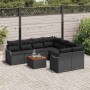 Conjunto de sofá de jardín 9 pcs Negro