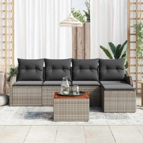 Conjunto de sofá de jardín 6 pcs Gris