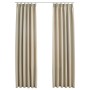 Verdunkelungsvorhänge mit Haken 2 Stück beige 140x175 cm von vidaXL, Vorhänge und Gardinen - Ref: Foro24-134446, Preis: 35,74...