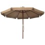 Sombrilla de jardín con palo de madera gris topo 330 cm de vidaXL, Sombrillas - Ref: Foro24-47215, Precio: 126,64 €, Descuent...