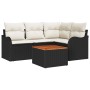 Conjunto de sofá de jardín 5 pcs Negro y