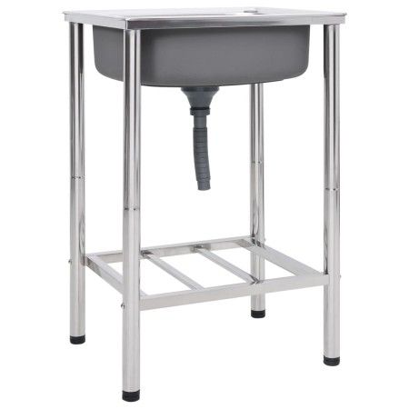 Fregadero de camping de un seno acero inoxidable de vidaXL, Fregaderos - Ref: Foro24-151210, Precio: 163,99 €, Descuento: %