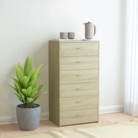 Sonoma oak plywood sideboard with 6 drawers 50x34x96 cm by vidaXL, Sideboards - Ref: Foro24-800669, Price: 91,28 €, Discount: %