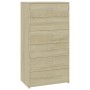 Aparador 6 cajones contrachapada color roble Sonoma 50x34x96 cm de vidaXL, Aparadores - Ref: Foro24-800669, Precio: 93,97 €, ...
