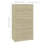 Aparador 6 cajones contrachapada color roble Sonoma 50x34x96 cm de vidaXL, Aparadores - Ref: Foro24-800669, Precio: 91,26 €, ...