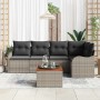Conjunto de sofá de jardín 6 pcs Gris