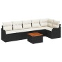 Conjunto de sofá de jardín 7 pcs Negro y