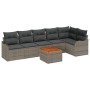 Conjunto de sofá de jardín 7 pcs Gris