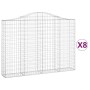 Gabion baskets 8 pcs iron arch shape 200x30x140/160 cm by vidaXL, Pots and planters - Ref: Foro24-3145478, Price: 804,57 €, D...