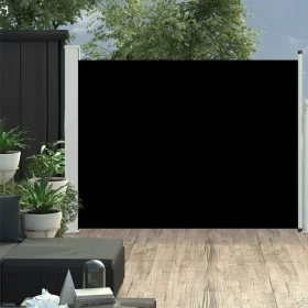 Black retractable garden side awning 140x500 cm by vidaXL, Umbrellas - Ref: Foro24-48394, Price: 84,46 €, Discount: %