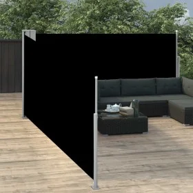 Retractable black side awning 100x1000 cm by vidaXL, Umbrellas - Ref: Foro24-48472, Price: 117,62 €, Discount: %
