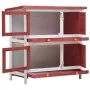 Kaninchenstall Käfig mit 4 roten Holztüren von vidaXL, Käfige und Lebensräume für Kleintiere - Ref: Foro24-170836, Preis: 130...