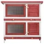 Kaninchenstall Käfig mit 4 roten Holztüren von vidaXL, Käfige und Lebensräume für Kleintiere - Ref: Foro24-170836, Preis: 130...
