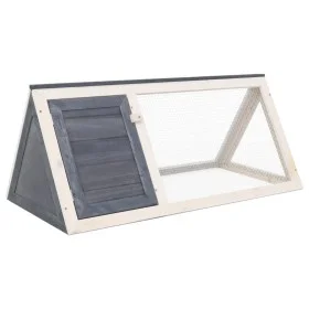 Conejera jaula de animales de madera gris de vidaXL, Jaulas y habitáculos para animales pequeños - Ref: Foro24-170852, Precio...
