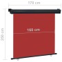 Toldo lateral de balcón rojo 170x250 cm