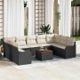 Conjunto de sofá de jardín 10 pcs Negro y