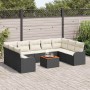 Conjunto de sofá de jardín 10 pcs Negro y