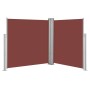 Toldo lateral retráctil marrón 140x600 cm