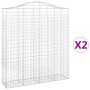 Gabion baskets 2 units, arched shape, iron, 200x50x220/240 cm by vidaXL, Pots and planters - Ref: Foro24-3145766, Price: 305,...