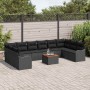 Conjunto de sofá de jardín 11 pcs Negro