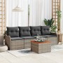 Conjunto de sofá de jardín 5 pcs Gris