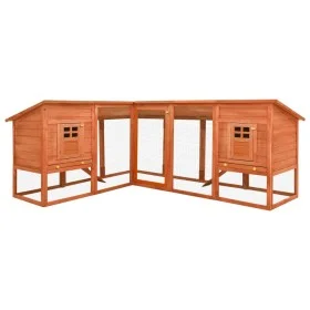 Outdoor-Stall mit Kufe aus massivem braunem Tannenholz von vidaXL, Käfige und Lebensräume für Kleintiere - Ref: Foro24-170872...
