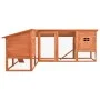 Outdoor-Stall mit Kufe aus massivem braunem Tannenholz von vidaXL, Käfige und Lebensräume für Kleintiere - Ref: Foro24-170872...