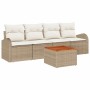 Conjunto de sofá de jardín 5 pcs Beige y