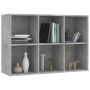 Betongraues Regal/Sideboard aus Holzwerkstoff, 66 x 30 x 98 cm von vidaXL, Bücherregale und Regale - Ref: Foro24-800346, Prei...