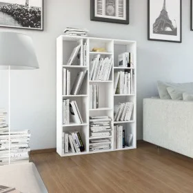 Trennwand/Regal aus glänzend weißer Spanplatte, 100 x 24 x 140 cm von vidaXL, Raumteiler - Ref: Foro24-800447, Preis: 83,72 €...