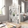 Trennwand/Regal aus glänzend weißer Spanplatte, 100 x 24 x 140 cm von vidaXL, Raumteiler - Ref: Foro24-800447, Preis: 84,69 €...