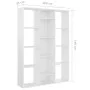 Trennwand/Regal aus glänzend weißer Spanplatte, 100 x 24 x 140 cm von vidaXL, Raumteiler - Ref: Foro24-800447, Preis: 83,72 €...