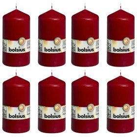 Bolsius Velas 8 unidades rojo vino tinto 130x68 mm