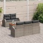 Conjunto de sofá de jardín 6 pcs Gris