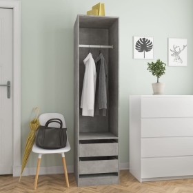 Schrank mit Schubladen aus betongrauem Sperrholz 50x50x200 cm von vidaXL, Kleiderschränke - Ref: Foro24-800616, Preis: 133,43...