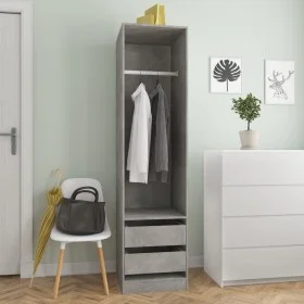 Wardrobe with gray concrete plywood drawers 50x50x200 cm by vidaXL, Wardrobes - Ref: Foro24-800616, Price: 128,80 €, Discount: %